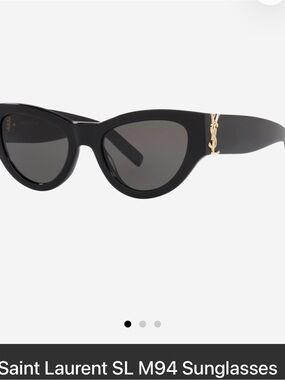 Saint Laurent Black Sunglasses with Gold YSL Detail